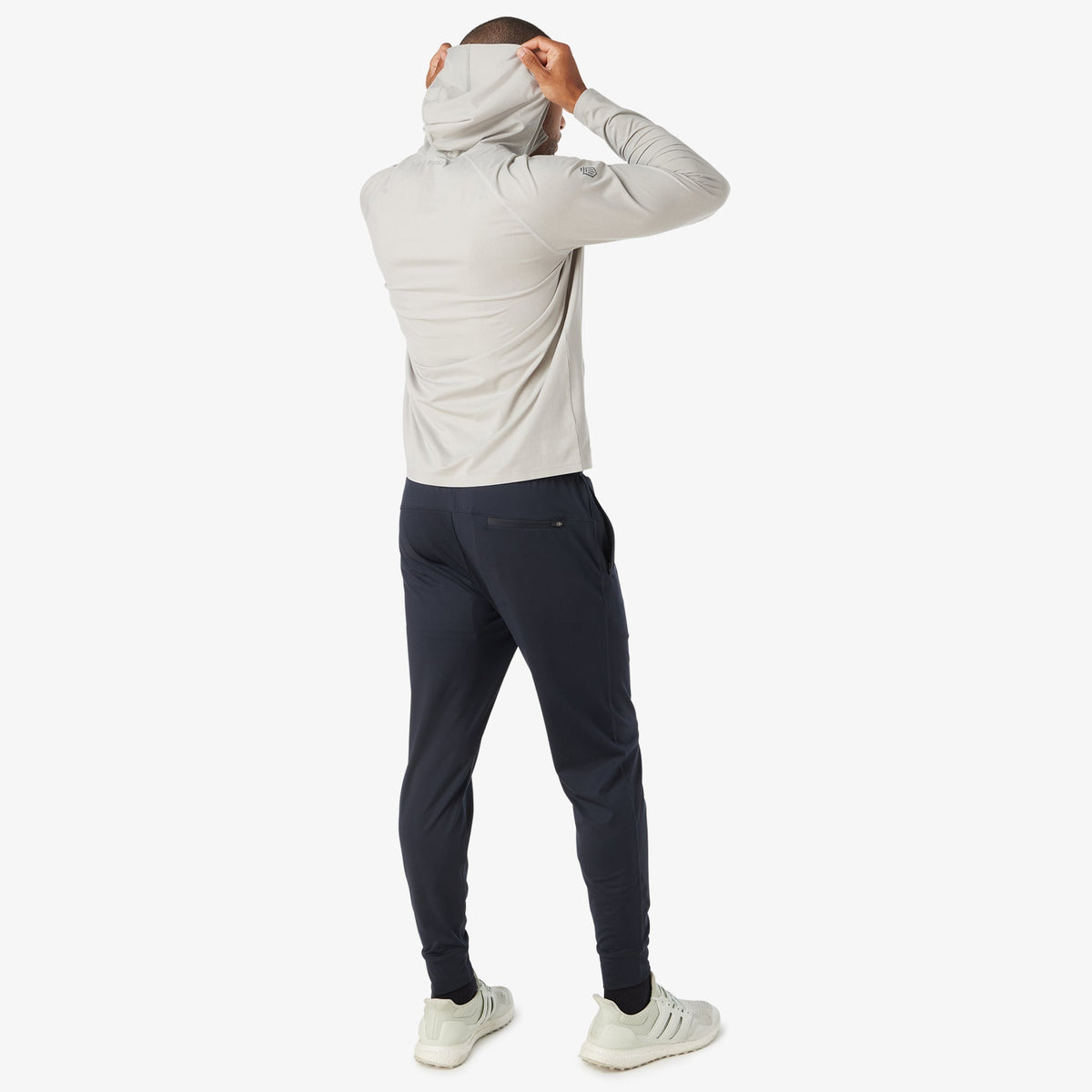 Greatness Wins Men's Core Tech Quarter Zip Hood | Ash Gray Heather