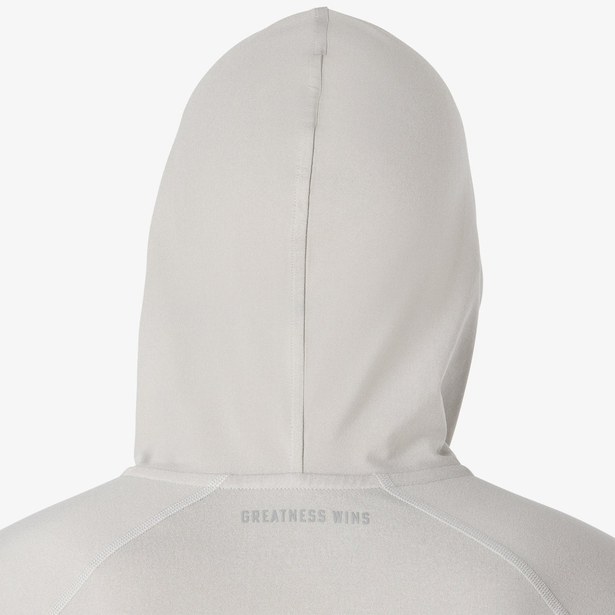 Greatness Wins Men's Core Tech Quarter Zip Hood | Ash Gray Heather