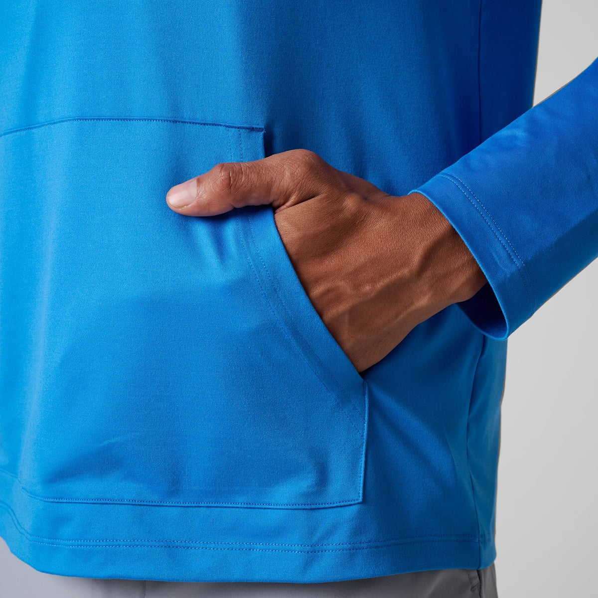 Greatness Wins Men's Core Tech Quarter Zip Hood | Sonic Blue