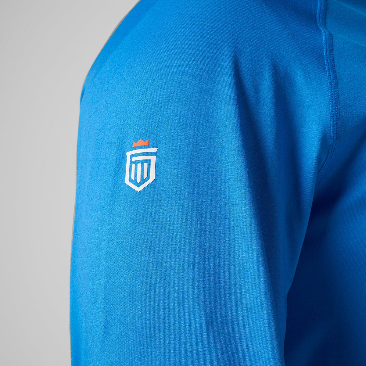 Greatness Wins Men's Core Tech Quarter Zip Hood | Sonic Blue