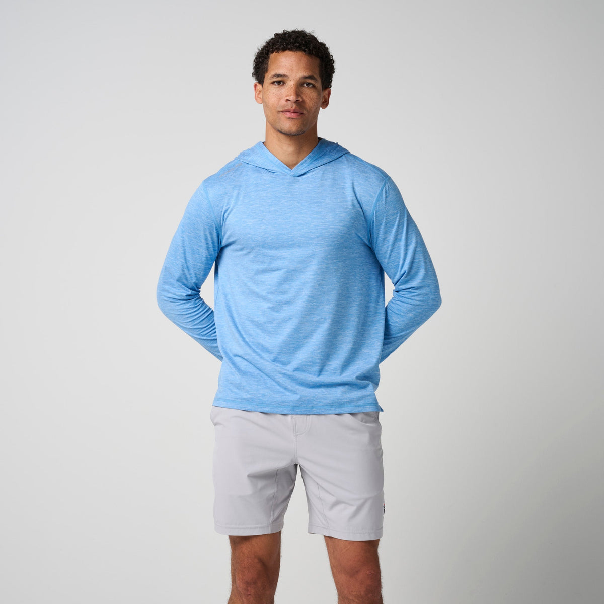 Greatness Wins Men's Core Tech T-Shirt Hoodie | Marina Blue Heather