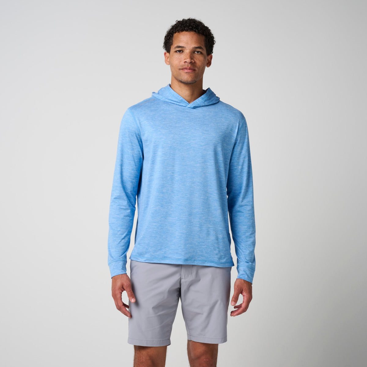 Greatness Wins Men's Core Tech T-Shirt Hoodie | Marina Blue Heather