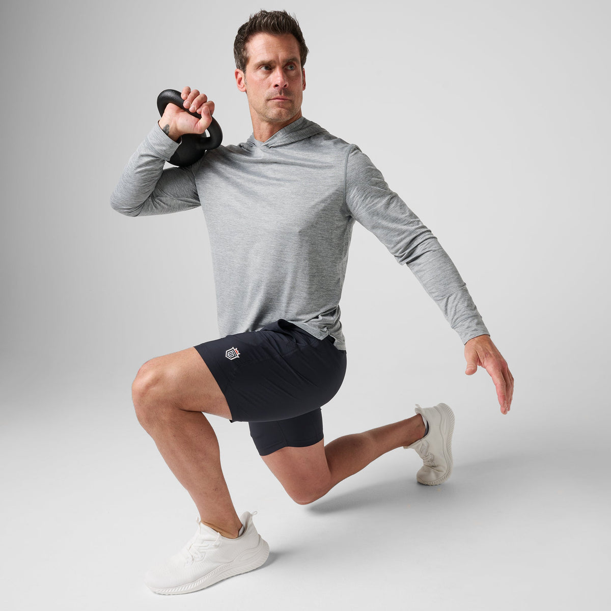 Greatness Wins Men's Core Tech T-Shirt Hoodie | Athletic Gray Heather