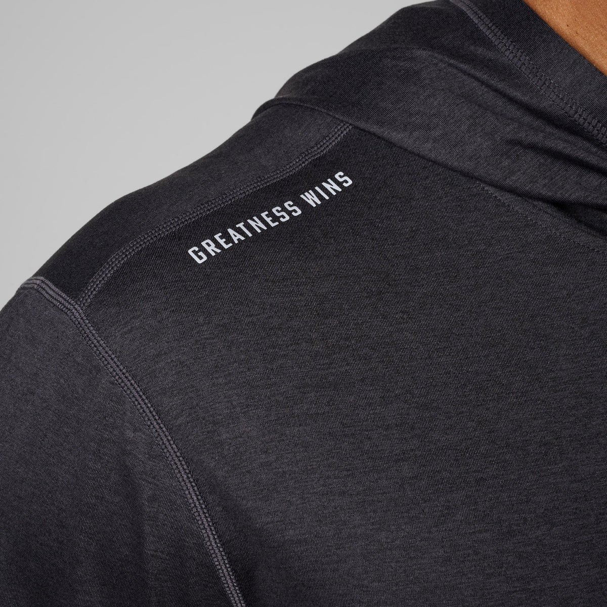 Greatness Wins Men's Core Tech T-Shirt Hoodie | Black Heather