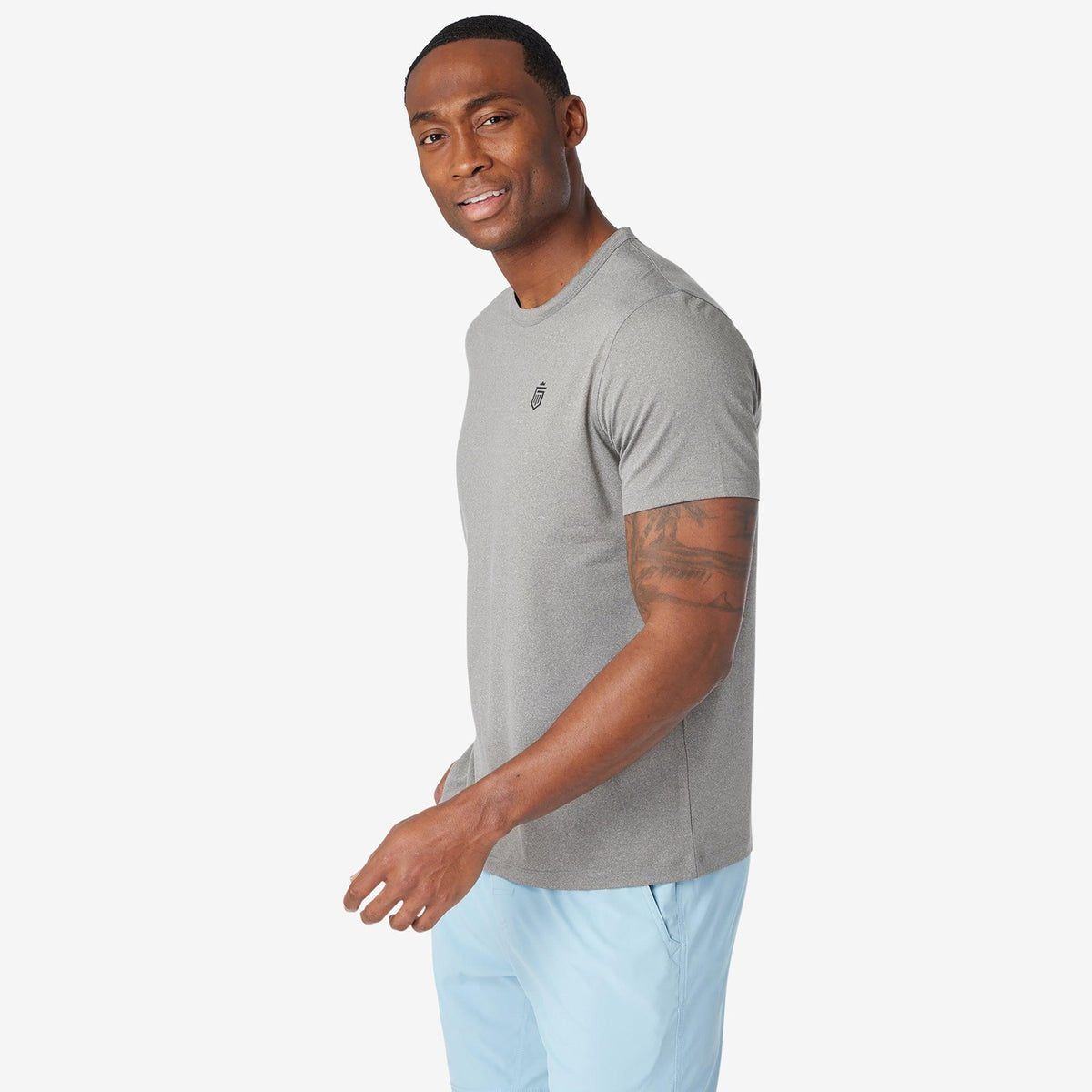 Greatness Wins Men's Core Tech Tee | Athletic Gray Heather
