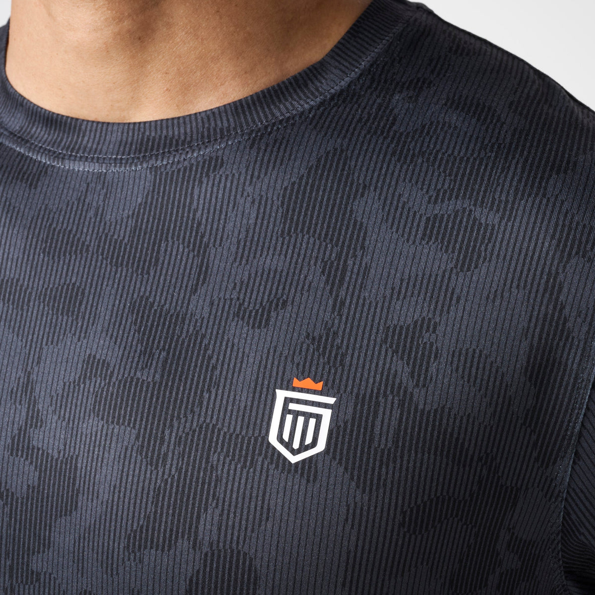 Greatness Wins Men's Core Tech Tee | Black Camo