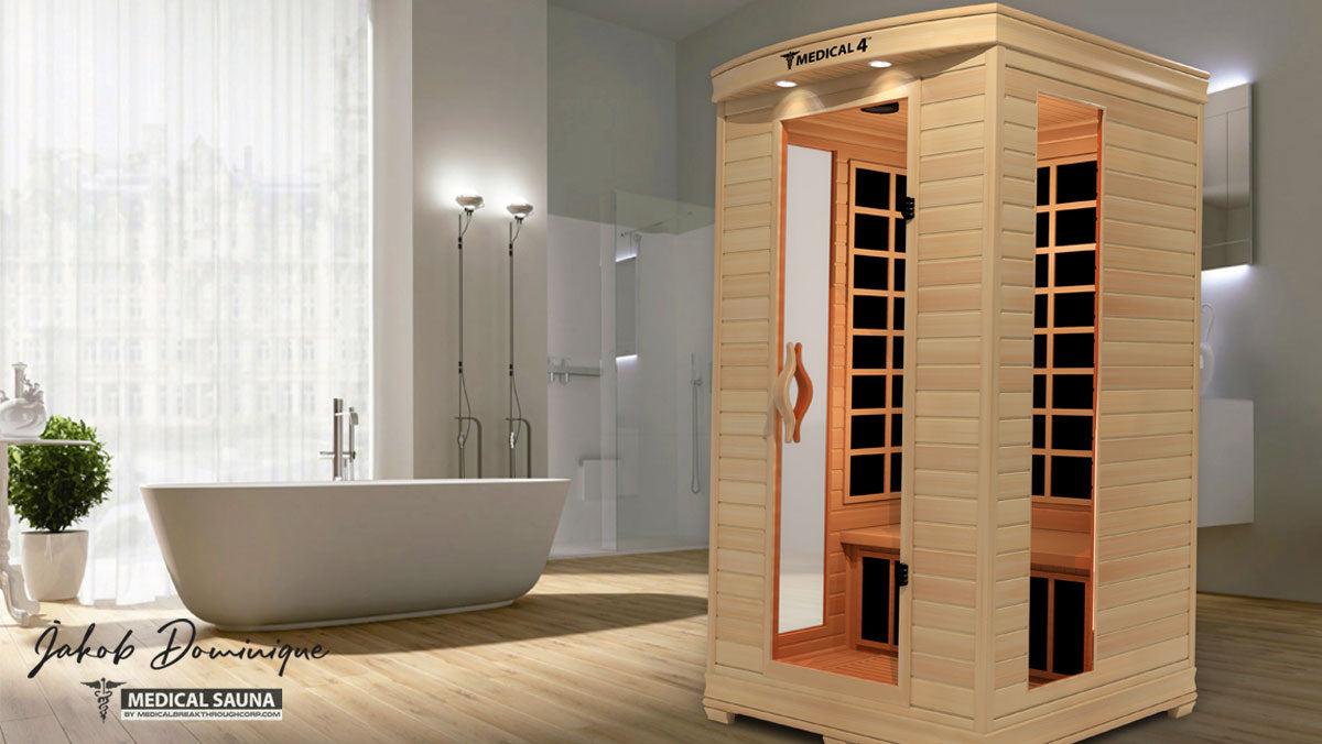 Medical Saunas – Medical 4 Two-Person Full Spectrum Infrared Sauna, Hemlock Wood, 6 Heaters, 1700 W
