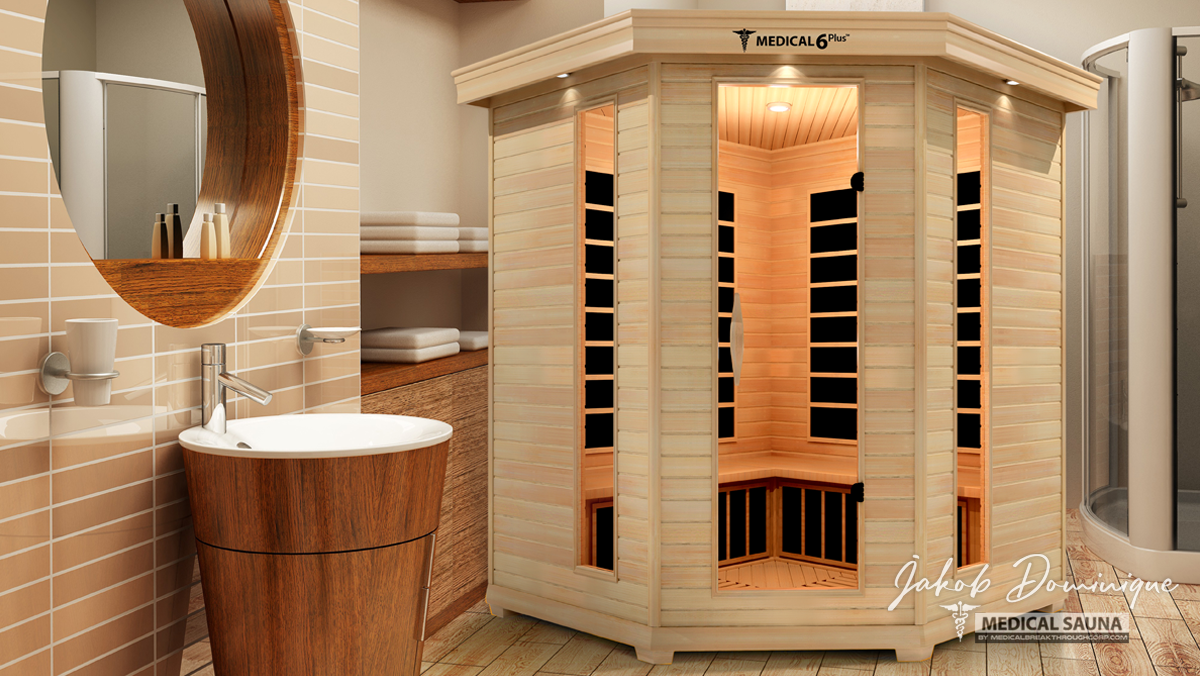 Medical Saunas – Medical 6 Plus Full Spectrum Infrared Sauna, Hemlock Wood, 6-Person Capacity, 12 Heaters, 2250 W