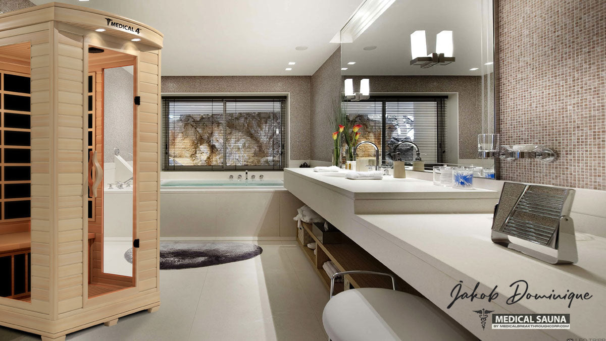 Medical Saunas – Medical 4 Two-Person Full Spectrum Infrared Sauna, Hemlock Wood, 6 Heaters, 1700 W