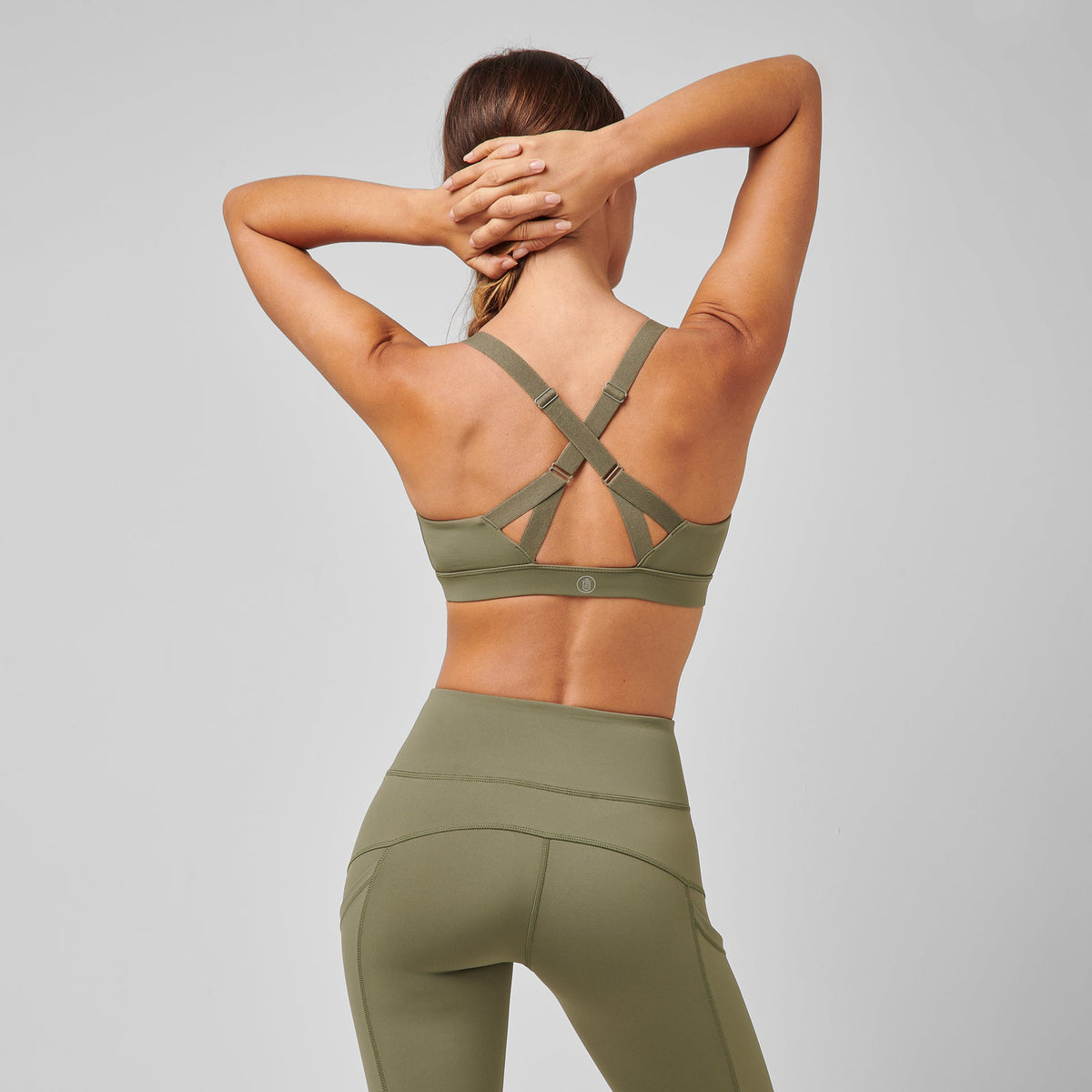 Greatness Wins Women's High Output Sports Bra | Slate Green