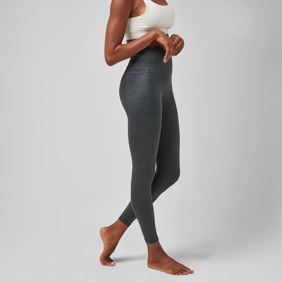 Greatness Wins Women's High Waist Essential Legging | Charcoal Heather