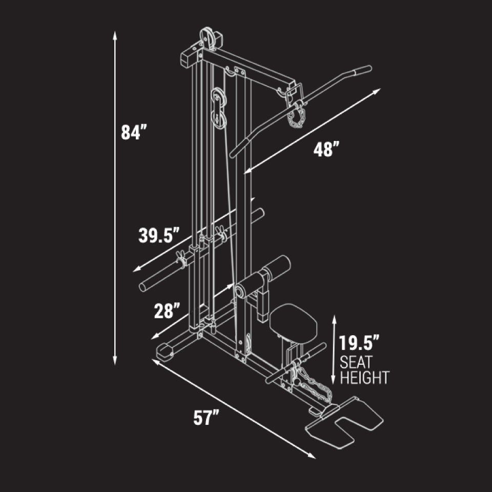 XMARK Lat Pull-Down Machine with Low-Row