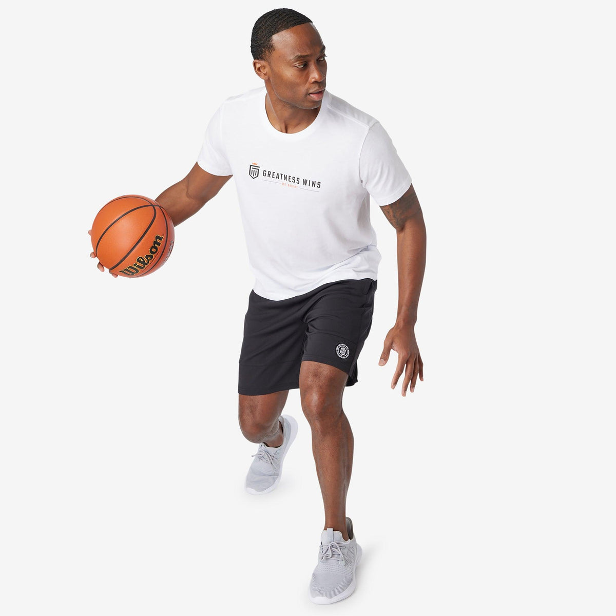 Greatness Wins Men's Logo Graphic Tee | White
