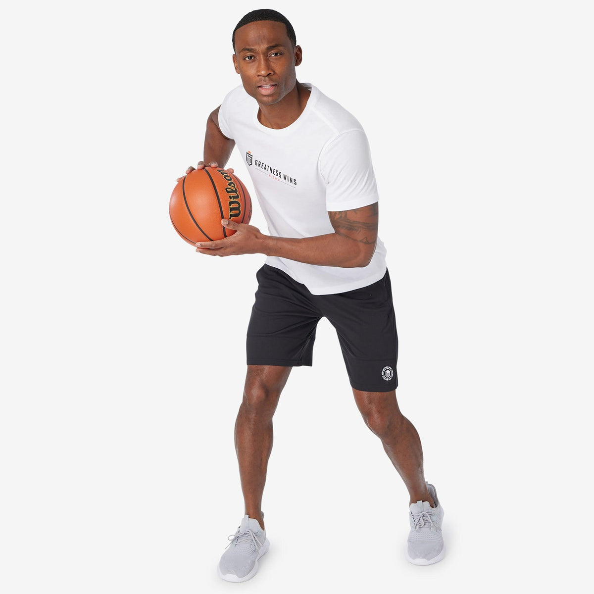 Greatness Wins Men's Logo Graphic Tee | White
