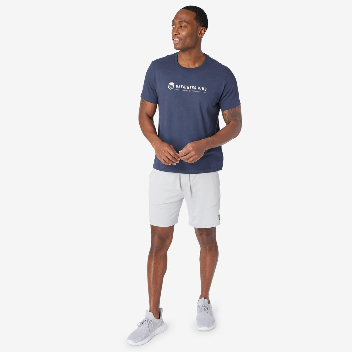 Greatness Wins Men's Logo Graphic Tee | Navy