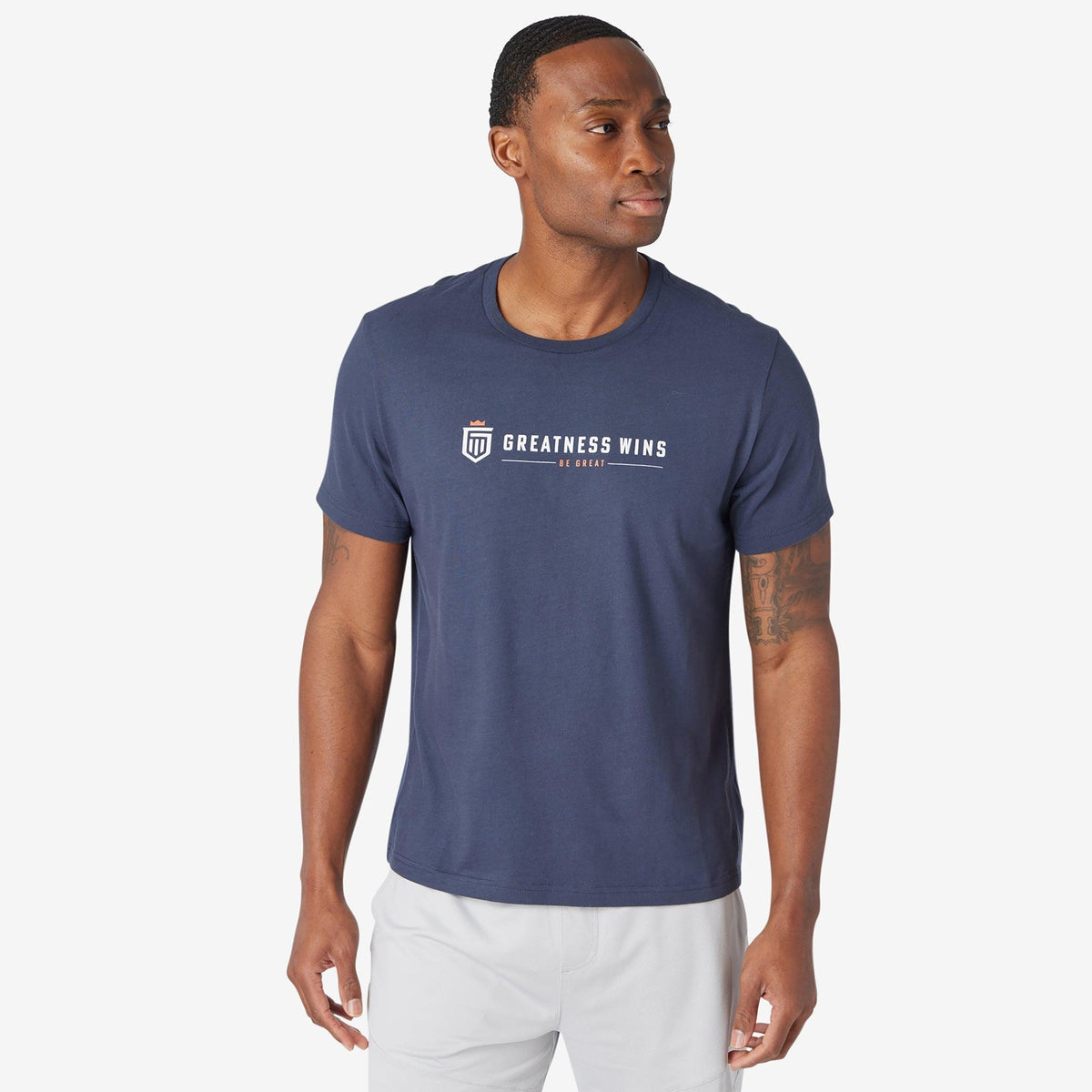 Greatness Wins Men's Logo Graphic Tee | Navy