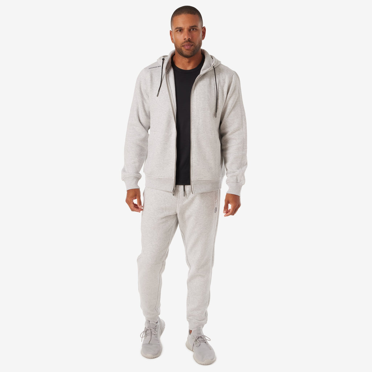 Greatness Wins Men's Performance Sweat Hoodie | Athletic Gray Heather