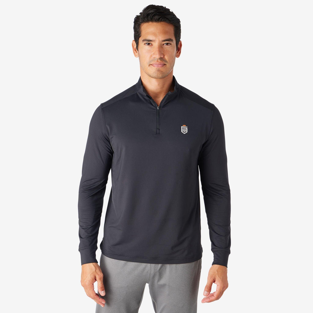 Greatness Wins Men's Performance Training Quarter Zip | Black