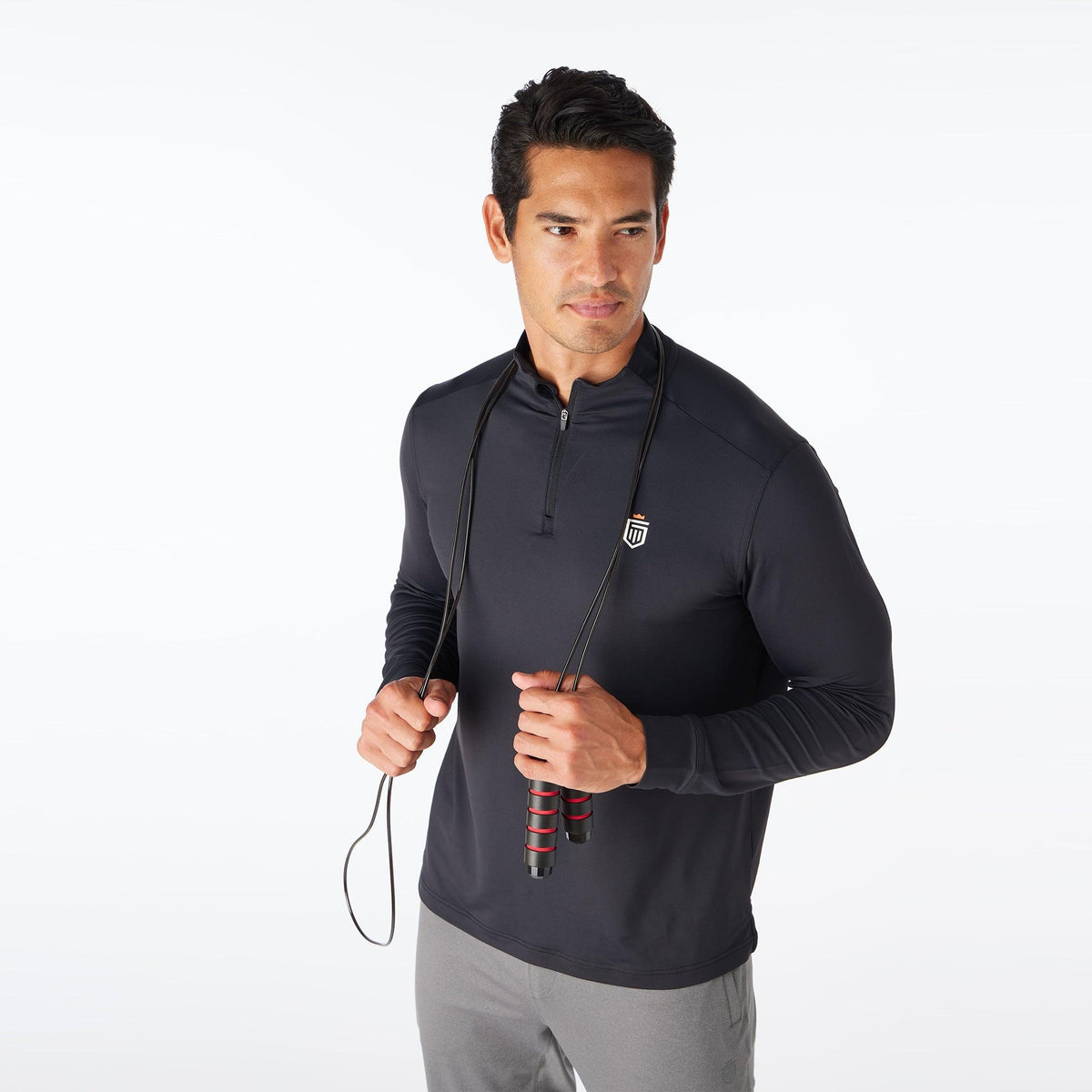 Greatness Wins Men's Performance Training Quarter Zip | Black