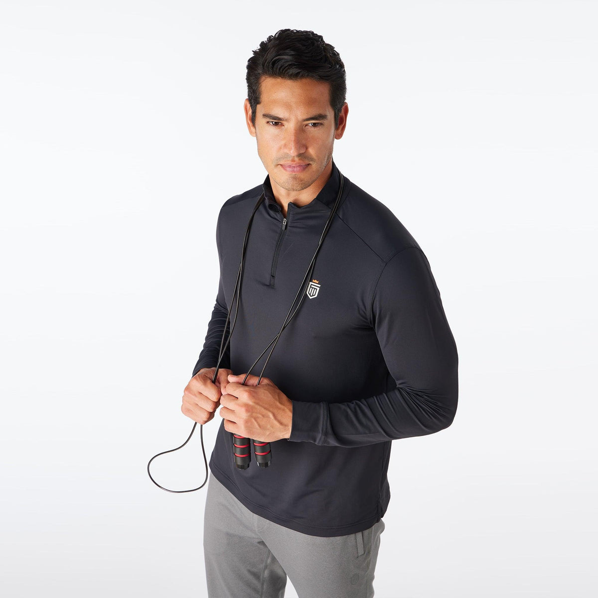 Greatness Wins Men's Performance Training Quarter Zip | Black