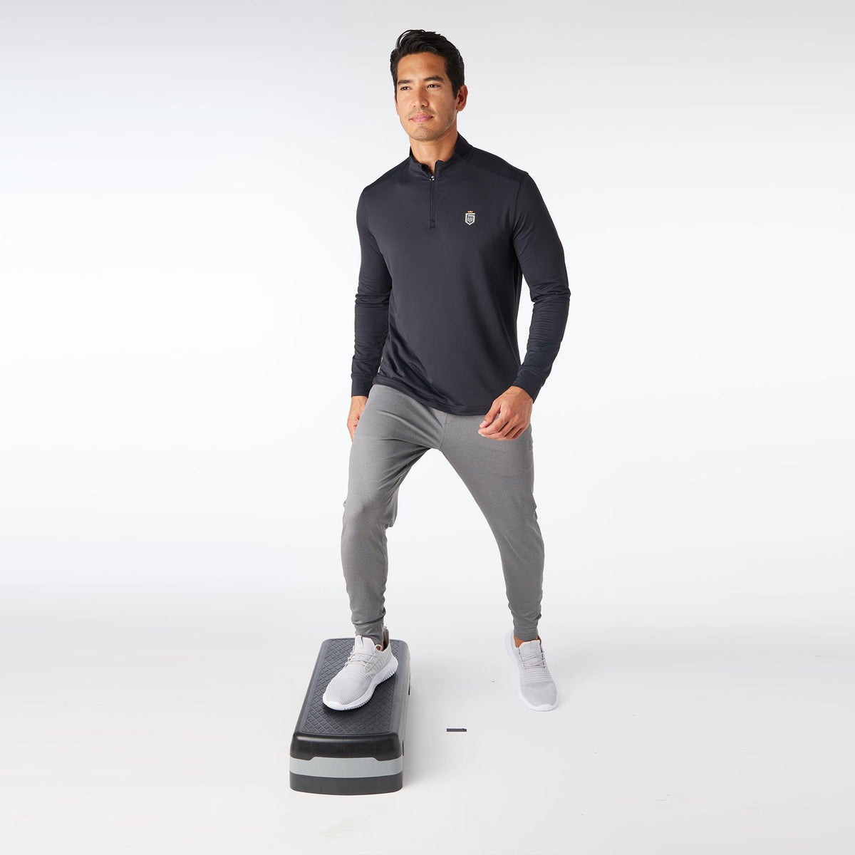 Greatness Wins Men's Performance Training Quarter Zip | Black