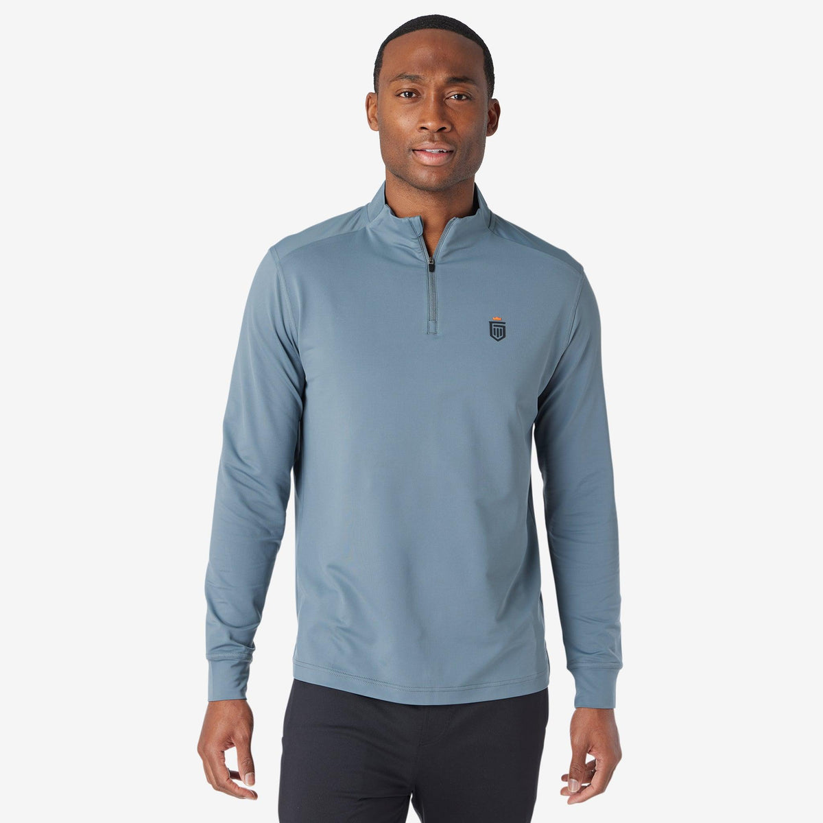 Greatness Wins Men's Performance Training Quarter Zip | Smokey Blue