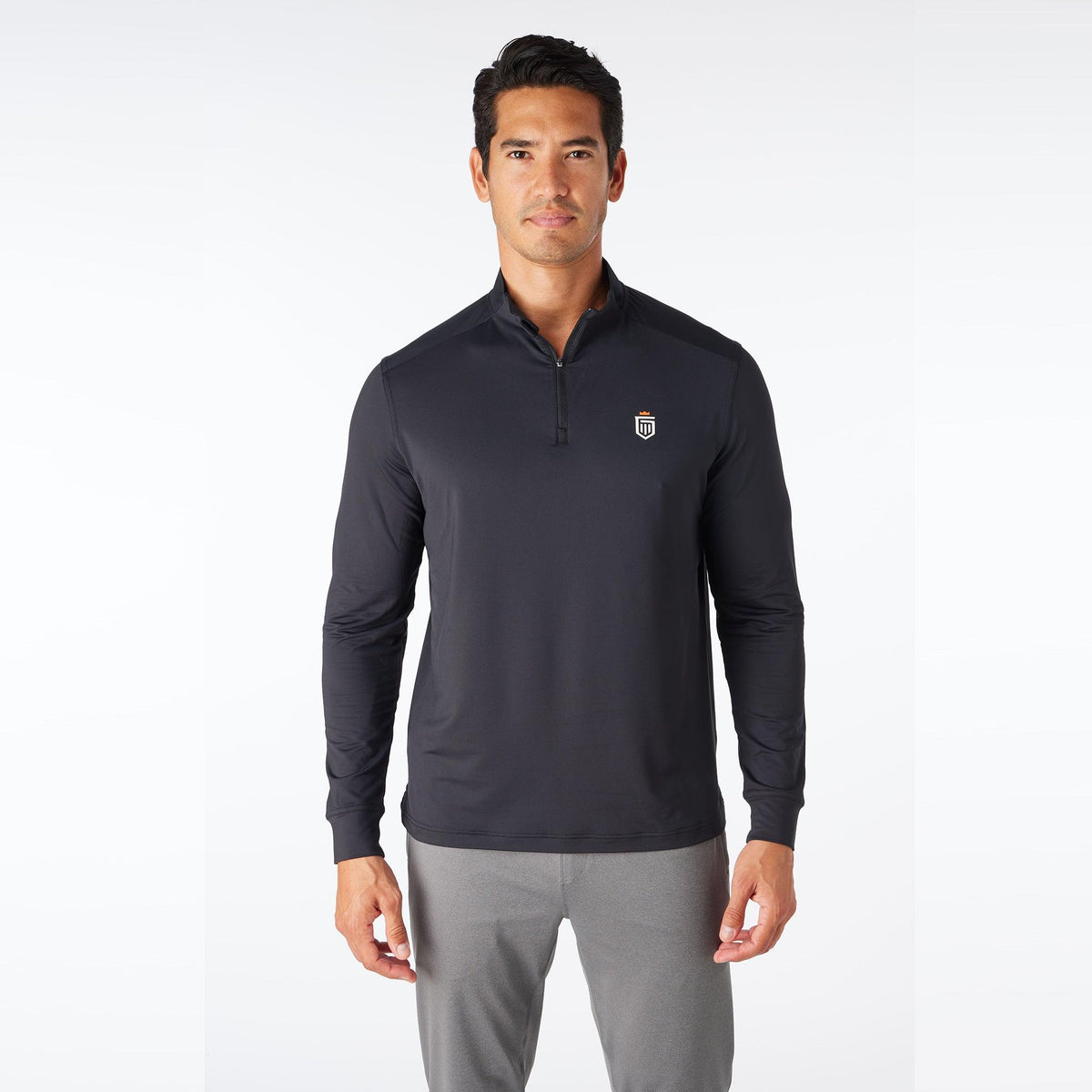 Greatness Wins Men's Performance Training Quarter Zip | Black