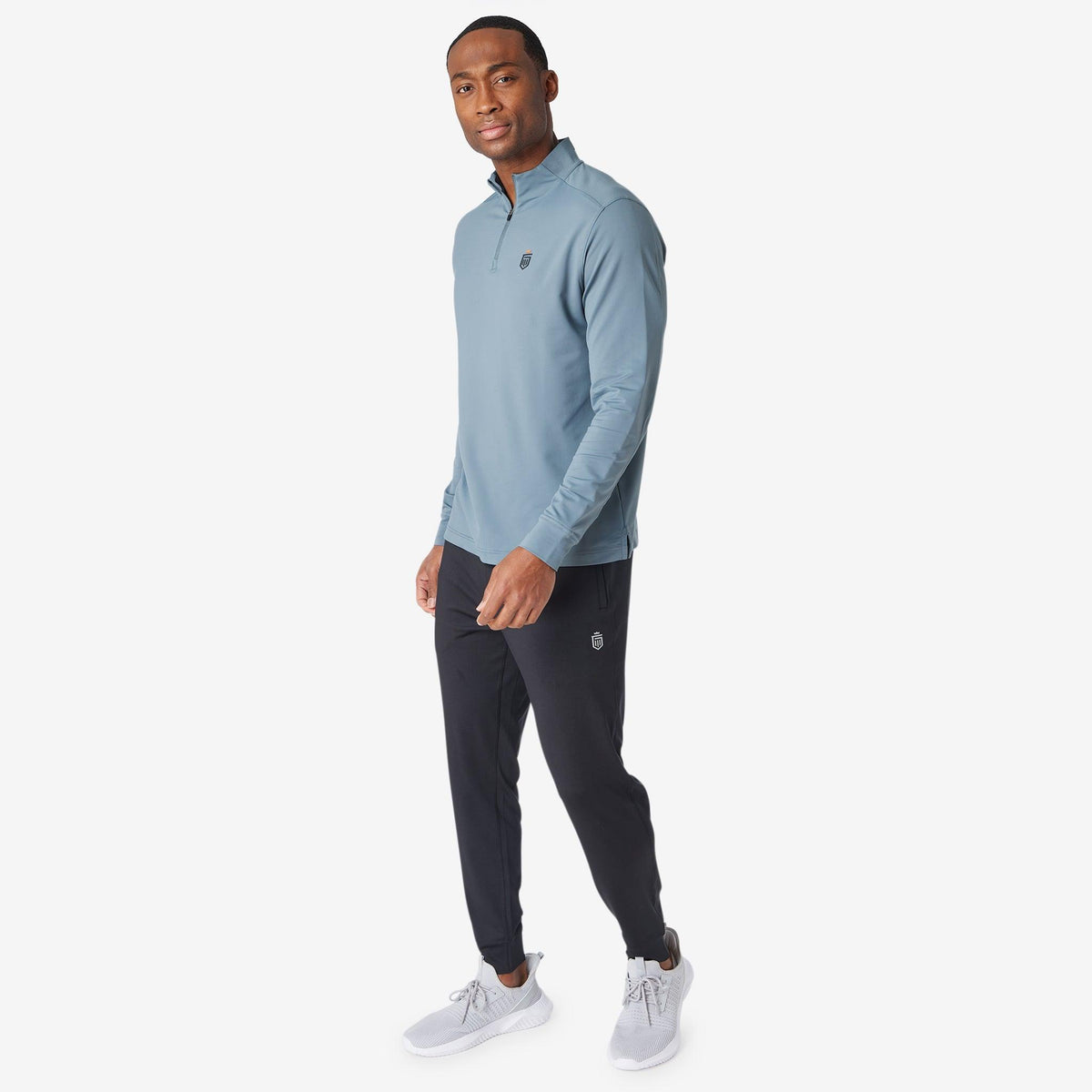 Greatness Wins Men's Performance Training Quarter Zip | Smokey Blue