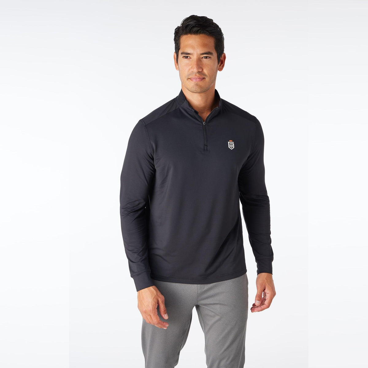 Greatness Wins Men's Performance Training Quarter Zip | Black