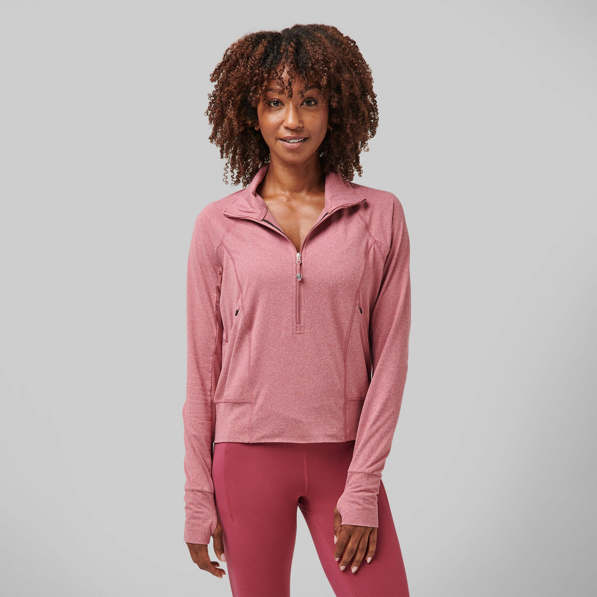 Greatness Wins Women's Slender Cozy Half Zip | Plum Heather
