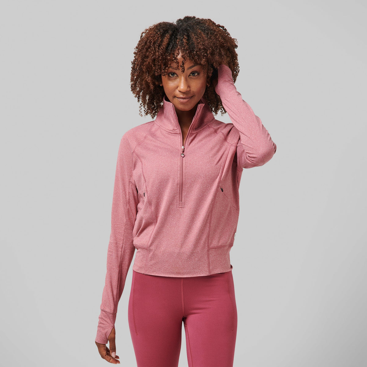 Greatness Wins Women's Slender Cozy Half Zip | Plum Heather