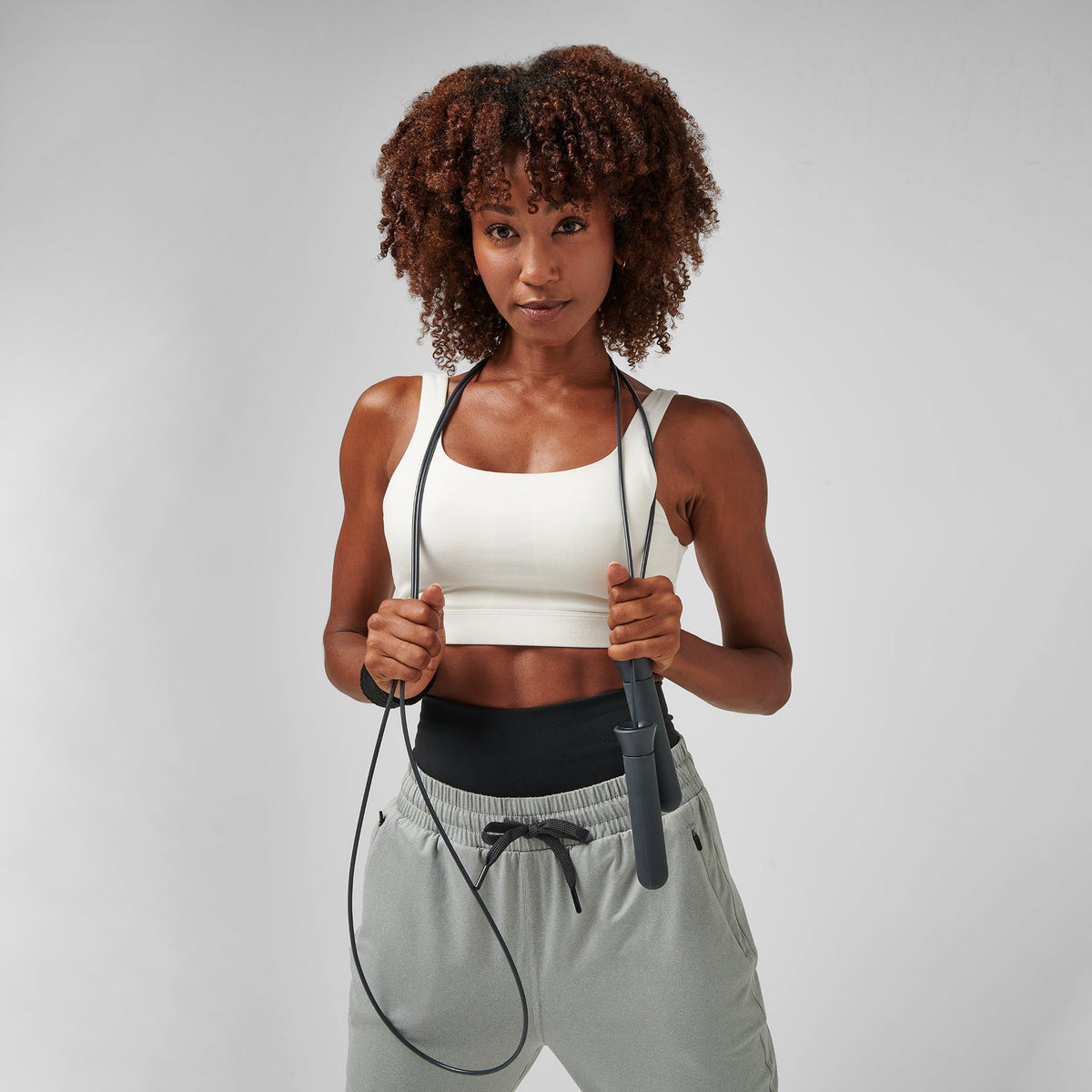 Greatness Wins Women's Square Neck Essential Bra | Soft White