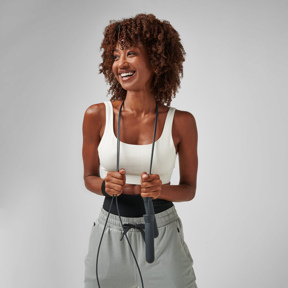 Greatness Wins Women's Square Neck Essential Bra | Soft White