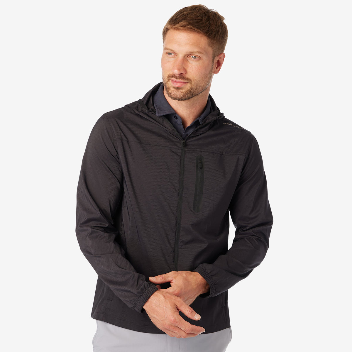 Greatness Wins Men's Windbreaker Jacket | Black
