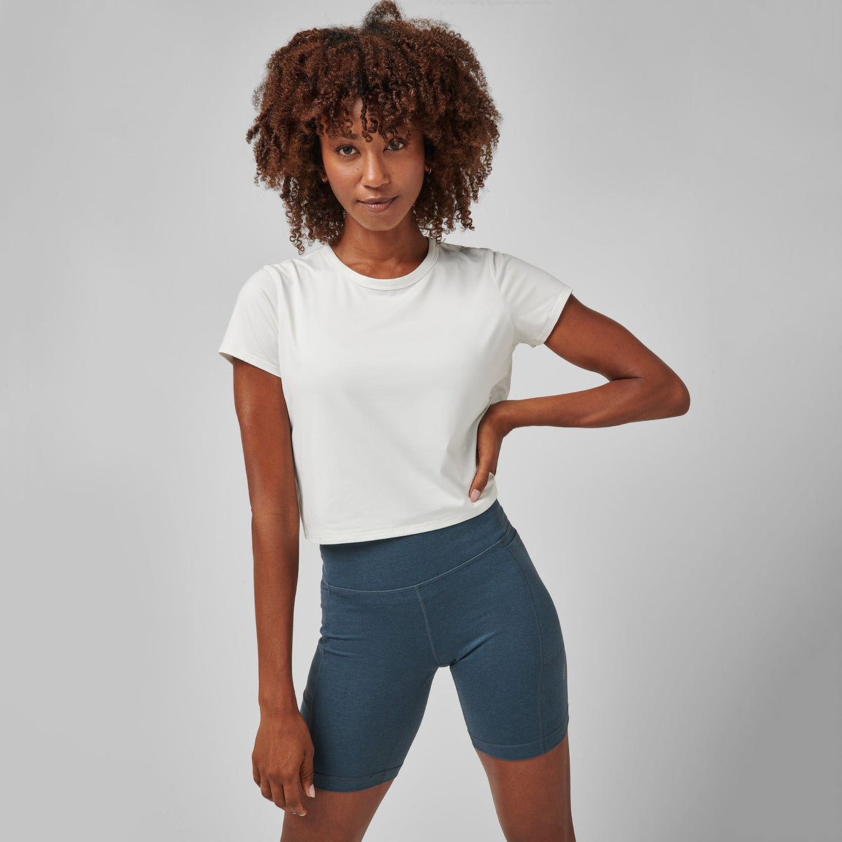 Greatness Wins Women's Core Tech Crop Tee | Soft White