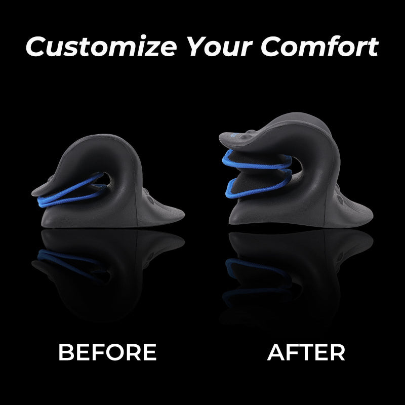 NECKUP Cervical Neck Stretcher - Adjustable Traction Device with Air Pump & 8 Massage Points for Neck Pain Relief