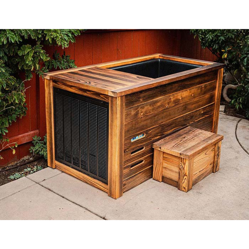 Kooru Cold Plunge Tub | Handcrafted Redwood Cold Plunge with Shou Sugi Ban Finish