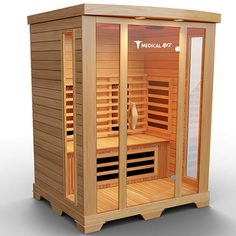 Medical Saunas – Medical 4 Two-Person Full Spectrum Infrared Sauna, Hemlock Wood, 6 Heaters, 1700 W