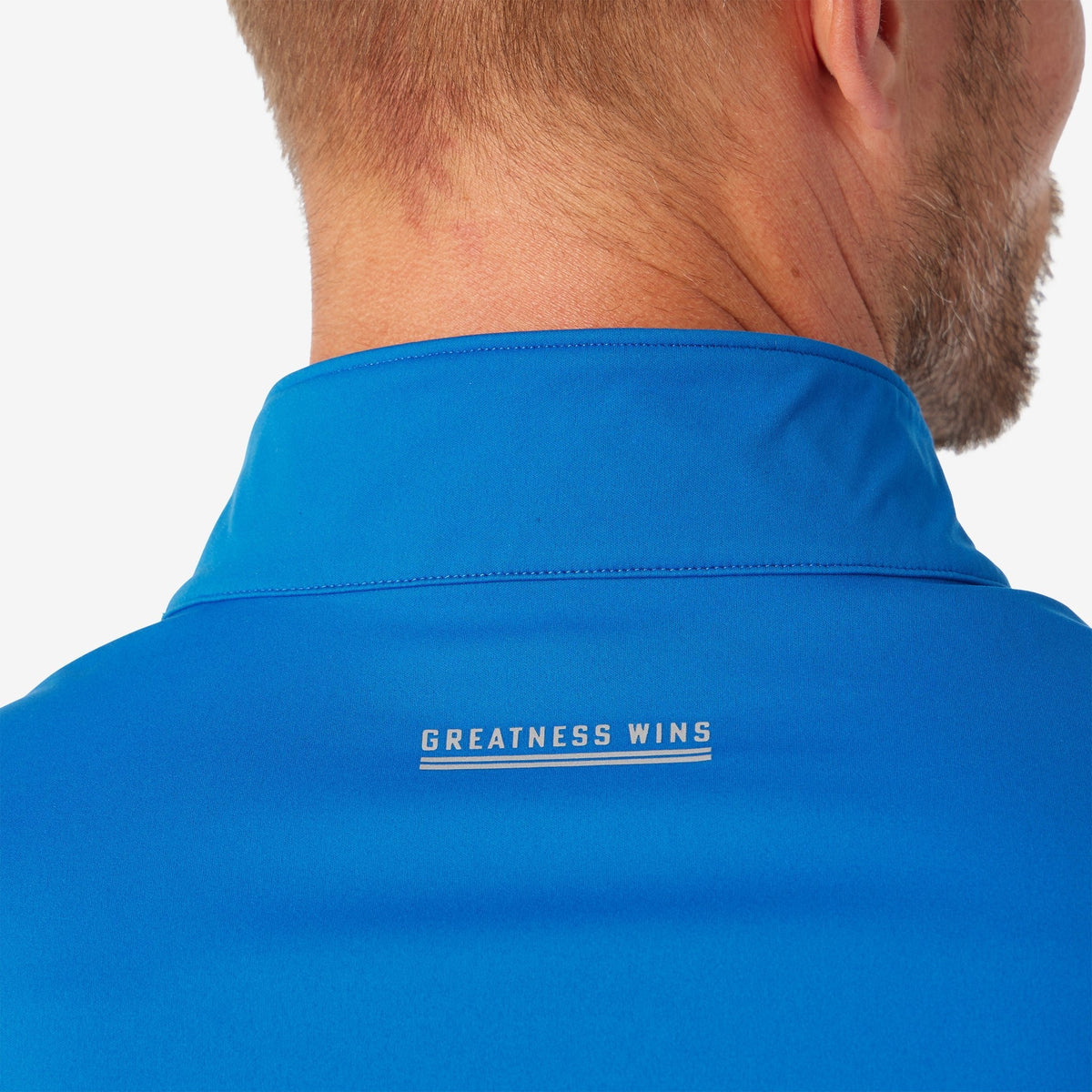 Greatness Wins Men's 3-Layer Quarter Zip Shell Jacket | Sapphire Blue