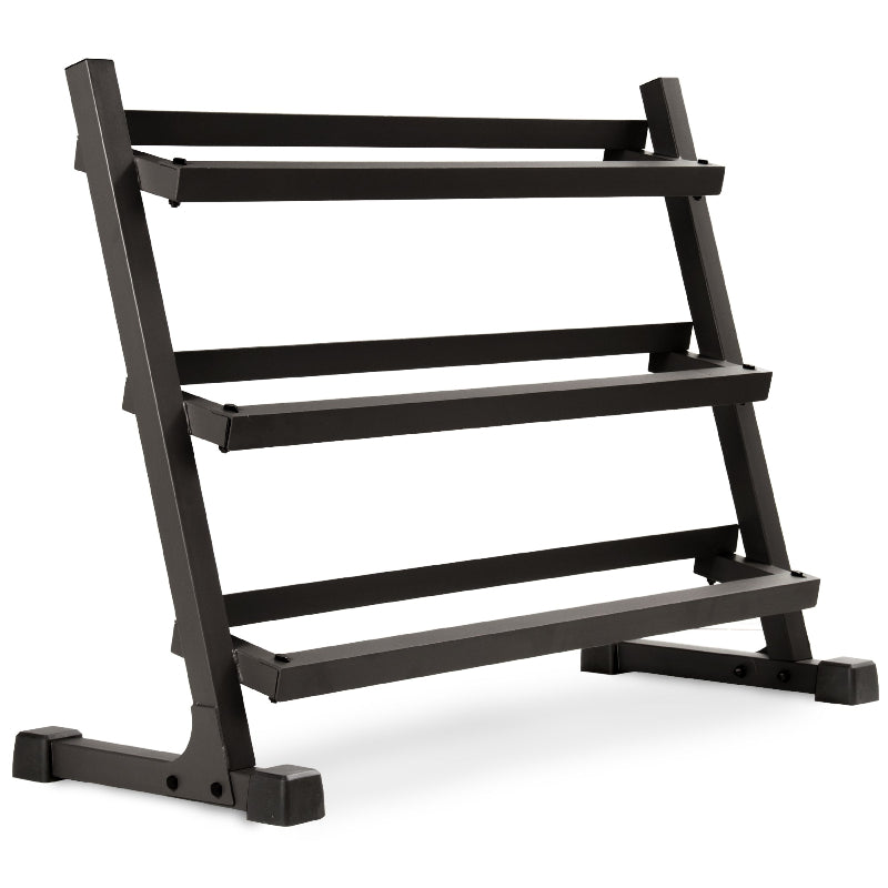 XMARK 10-Pair Hex Dumbbell Set (5–50 lbs) with 3-Tier Storage Rack | Complete Free Weight System