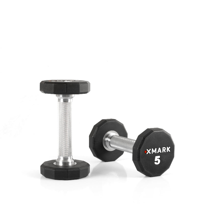 XMARK 12-Sided Commercial Urethane Dumbbell Sets – 5–50 lb & 5–75 lb Options