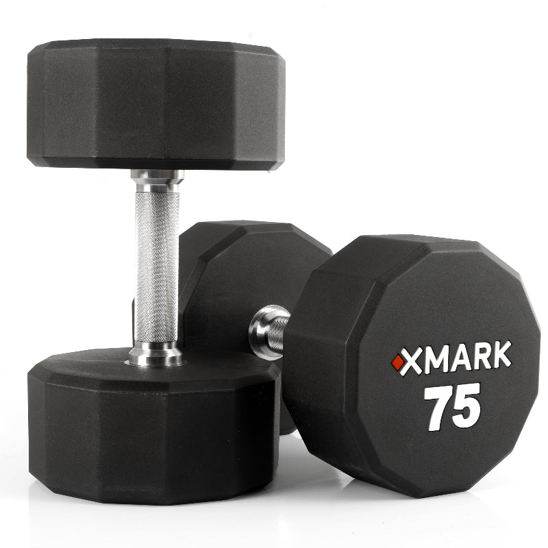 XMARK 12-Sided Commercial Urethane Dumbbell Sets – 5–50 lb & 5–75 lb Options