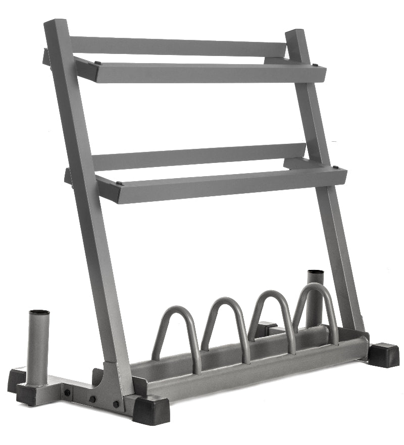 XMARK All-In-One Storage Rack | Holds Dumbbells, Weight Plates, and Barbells