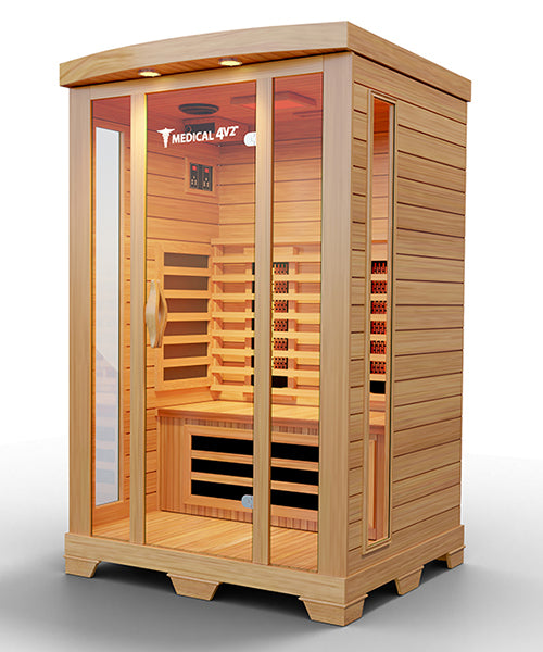 Medical Saunas – Medical 4 Two-Person Full Spectrum Infrared Sauna, Hemlock Wood, 6 Heaters, 1700 W