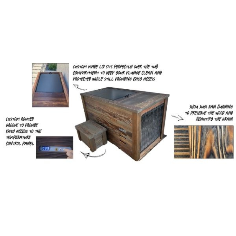 Kooru Cold Plunge Tub | Handcrafted Redwood Cold Plunge with Shou Sugi Ban Finish