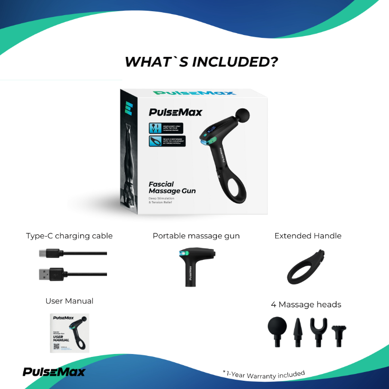 PulseMax Massage Gun - Professional Deep Tissue Percussion Massager for Muscle Recovery, Pain Relief & Relaxation