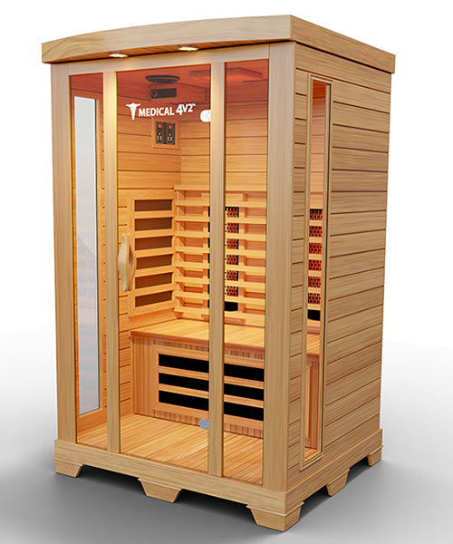 Medical Saunas – Medical 4 Two-Person Full Spectrum Infrared Sauna, Hemlock Wood, 6 Heaters, 1700 W