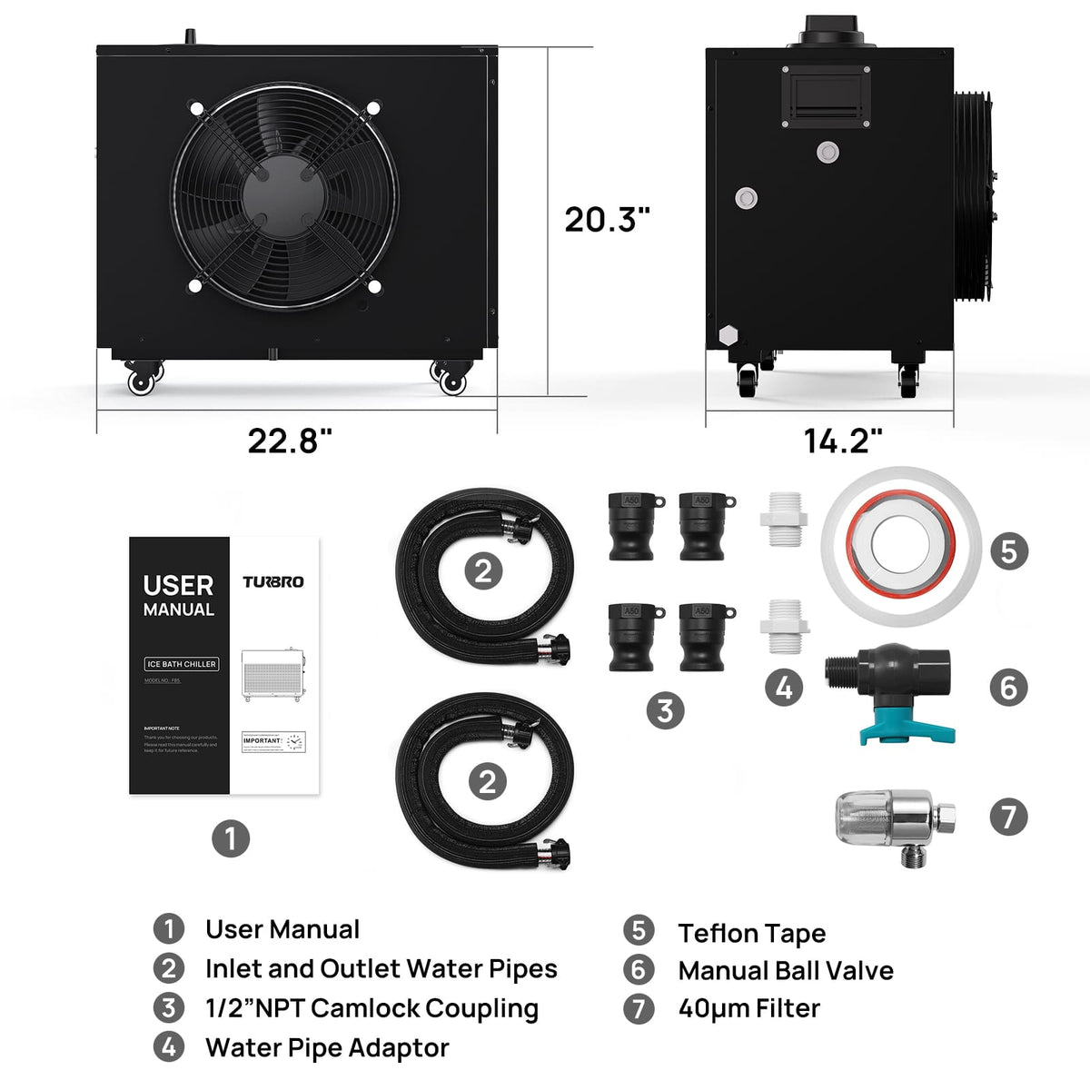 TURBRO FrostCore F85 Cold Plunge Water Chiller