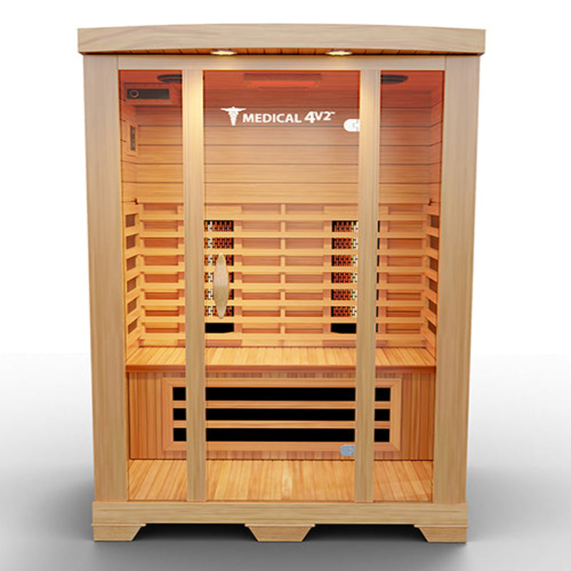 Medical Saunas – Medical 4 Two-Person Full Spectrum Infrared Sauna, Hemlock Wood, 6 Heaters, 1700 W
