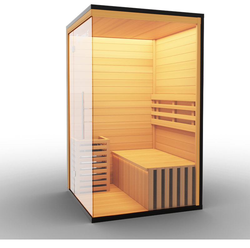 Medical Saunas – Traditional 5 One-Person Home Steam Sauna, Hemlock Wood, 4.5 kW Heater